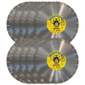 14 Inch 10-Pack Diamond Concrete Saw Blade, Premium General Purpose Segmented Blade, Dry/Wet Cutting Concrete, Masonry, Brick, & Block 1"-20mm Arbor (10 Pcs)