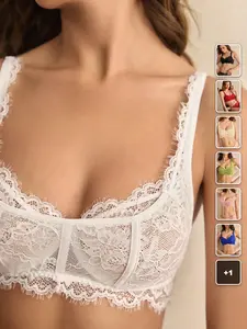 MEAUS Lace Push Up Bra Underwired Full-Cup Supportive Comfortable Romantic Lingerie