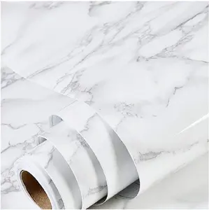 practicalWs Marble Contact Paper Peel and Stick, 15.7inch×118.1inch White Gray Marble Wallpaper for Countertops Waterproof, Self Adhesive Removable Wall Paper for Kitchen Backsplash Cabinet, Large Size