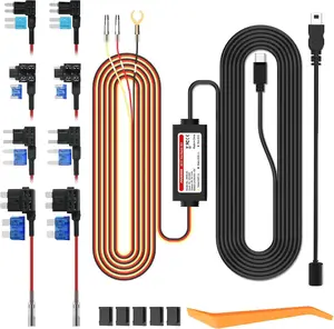 PRUVEEO Smart Acc Hardwire Kit for Dash Cam, Enables Parking Mode Monitor, Converts 12V-30V to 5V/3A, Low Voltage Protection, LED Indicator, Applicable to D90-4#SummervibesCH…
