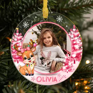 Personalized Christmas Ornament for Kids - Unique Holiday Keepsake with Festive Snowflakes and Candy Cane Details - A Magical Decoration for Your Tree and a Heartwarming Gift for the Holidays