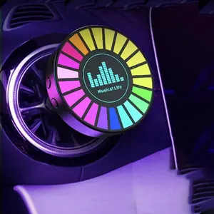 Wireless RGB Light Round Sound Control Music Rhythm Lighting for Home & Car with Dynamic Color Changing