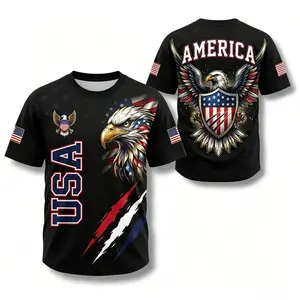 USA Eagle All Over Print Baseball Jersey Patriotic Button Up Shirt USA 250 Years Baseball Jersey 1776–2026 Semiquincentennial Patriotic Jersey