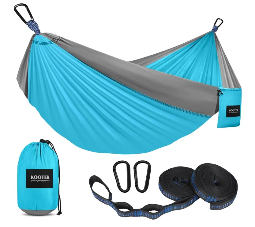 Camping Hammock, Portable Hammocks with Tree Straps & Attached Carry Bag, Camping Essentials Gear, Perfect for Outside Indoor Hiking Beach Backpack Travel