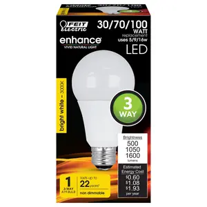 Feit Electric 30/70/100 Watt Replacement Bright White (3000K) A19 (E26 Base) 3-Way LED Light Bulb