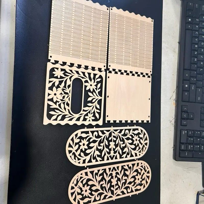 Laser cut Wooden Tissue / Kleenex dispense boxr.