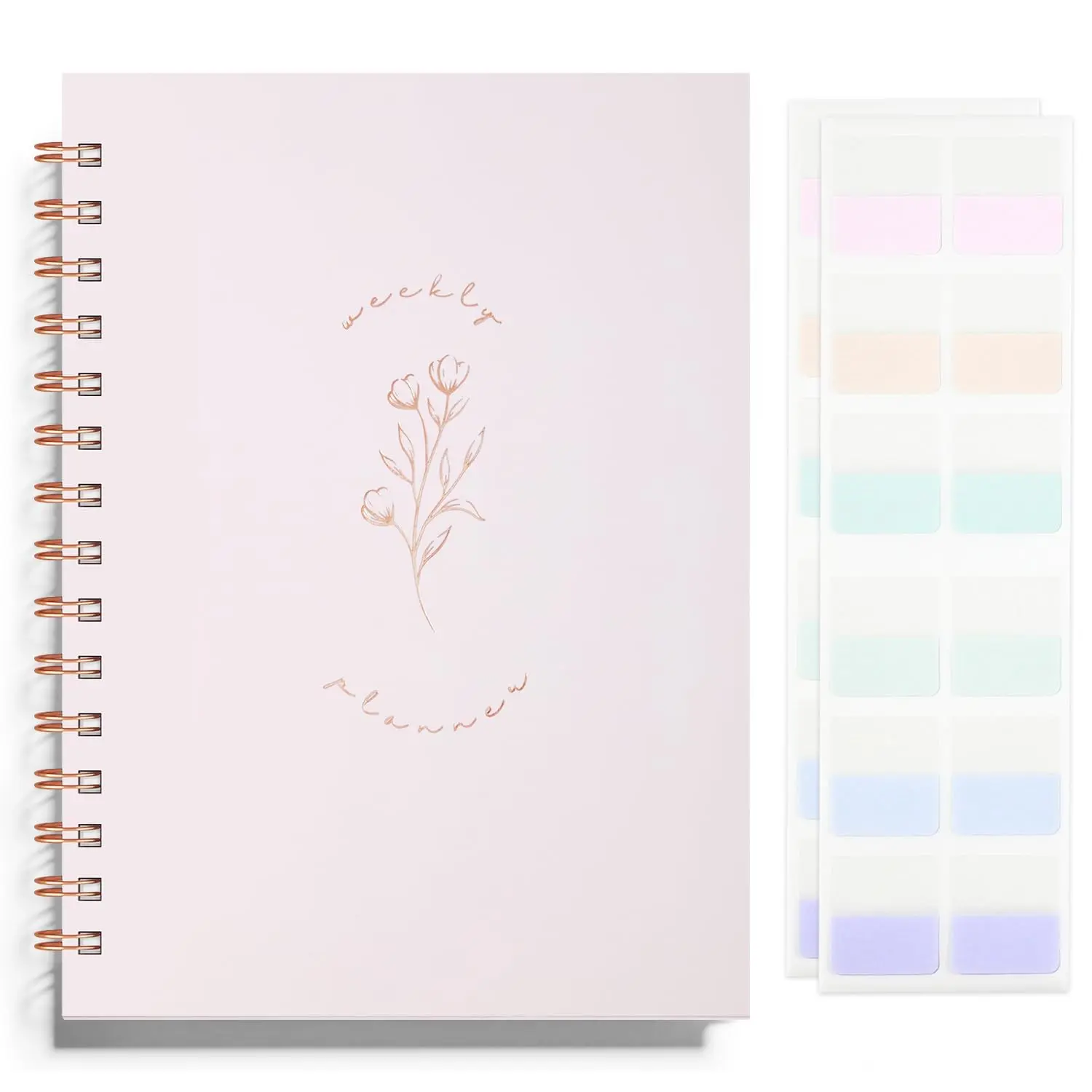 Undated Weekly and Monthly Planner Spiral Bound- Weekly Goals Planner Notebook, Weekly To Do List, Habit Tracker Journal, Academic, Aesthetic, Stylish School or Office Supplies