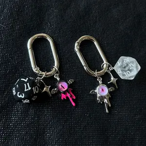 Evil Eye Keychain Dice Pentagram Vintage Phone Lanyard Bag Pendant Mid-Century Ornament Couple Hanging Decoration Retro Aesthetic Accessories Romantic Gift for Lovers Friends Daily Use