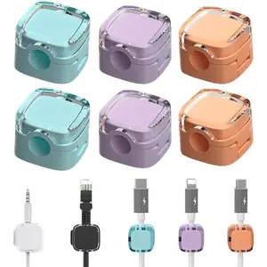 6 Pack Magnetic Cable Organizer, 2026 New Cord Organizer, Phone USB Charging Cable Storage Holder, Strong Adhesive Wire Holder (Colourful)