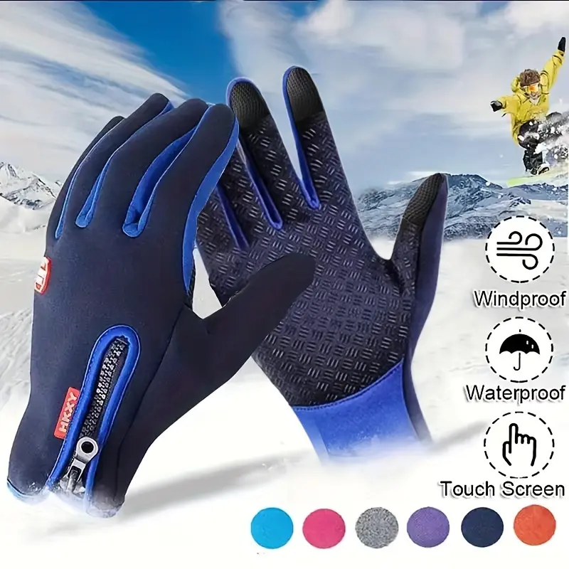 1-Pair Sporty Polyester Sports Gloves, Waterproof Warm Touchscreen Thermal Windproof Winter Accessories for Driving, Running, Sporty Sports Gloves