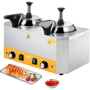 VEVOR Electric Bottle Warmer with Bottles, 0.8x2 LCommercial Cheese Dispenser, Hot Fudge Warmer 86 - 185 Temp Adjustable, Plastic Double Bottles Nacho Cheese Warmer, for Hot Fudge Cheese CaramelVEVOR Super Brand Day