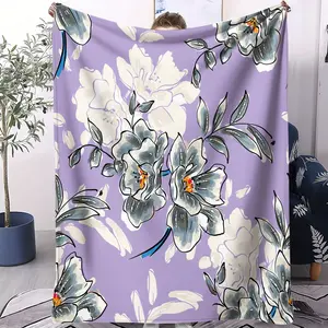 Vintage floral pattern blanket, suitable for bedroom decoration gifts for young adults, soft and comfortable blanket, a single-sided printed blanket