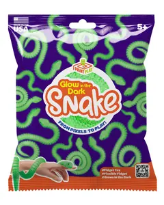 Print Play Glow Snake - 3D Printed Articulated Fidget Toy, Glow in the Dark Sensory Desk Pet