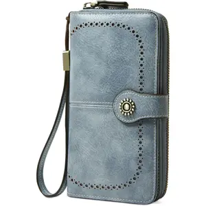 Wallet for Women RFID Blocking Leather Large Capacity Card Holder Ladies Phone Clutch Travel Long Purse Wristlet | RFID Blocking, Leather, Large Capacity, Ladies, Travel