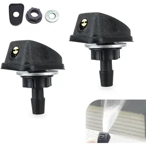 2 count  Front Windshield Washer, 0.31" Single Hole Sprayer   Wiper Nozzles, Adjustable Wiper water Sprayers,  Windshield Nozzle  for   (Black)