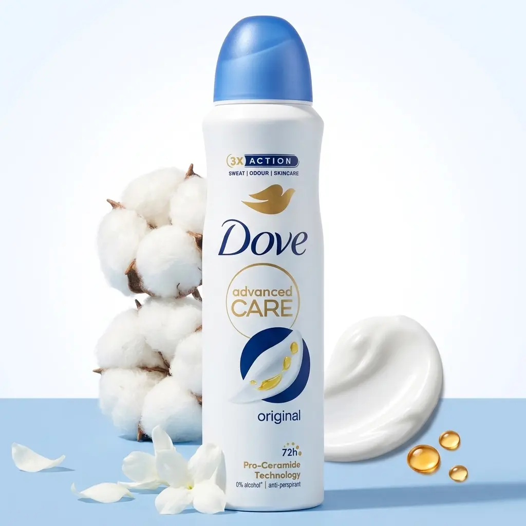Dove Advanced Care Antiperspirant Deodorant, 72-Hour Protection with 1/4 Moisturizing Cream & Pro-Ceramide Technology, Original Scent, 5oz Spray, Moisturizer, Body Care, Hydrating