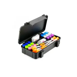 Rugged 18-Slot 3 mL Vial Case + BAC Slot + Syringe; Pad Storage | Hard-Shell Hinge-Free Travel Organizer
