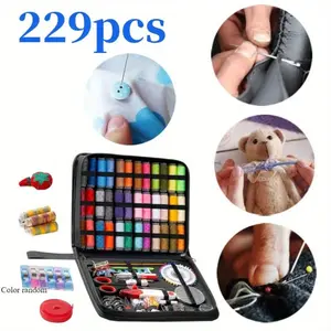 229 Piece Sewing Kit, Suitable for Beginners and Professionals, Including Thread, Scissors, Needles, Etc., Suitable for DIY Projects and Travel, Family Gifts, Sewing Accessories, Etc