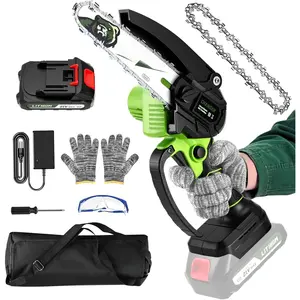 Mini , 6-inch Cordless Electric Mini , Portable Handheld Chain  for Tree Pruning Shearsand Garden Maintenance,   for Men Dad Husband(Green)