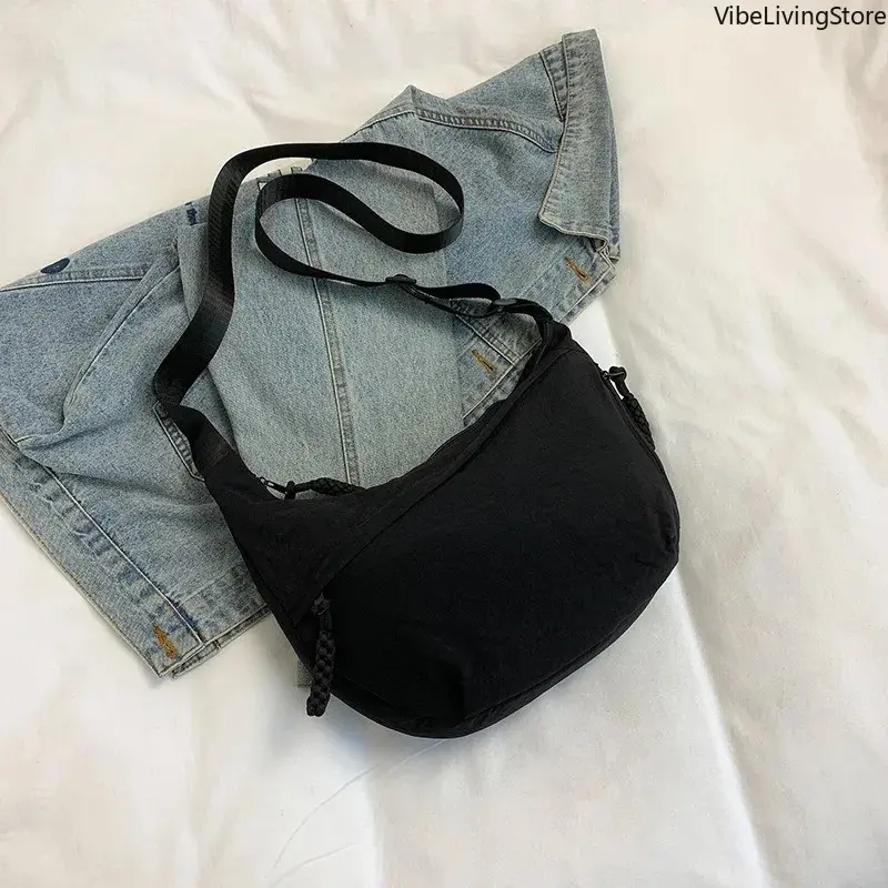 Solid Color Trendy Shoulder Bag, Personalized Multifunctional Canvas Dumpling Bag, Minimalist Daily Handbag, Lightweight Portable Crossbody Bag for Shopping Commute Travel Casual Outdoor Use for Men Women