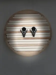 Midnight Steer Skull Polymer Clay Dangle Earrings