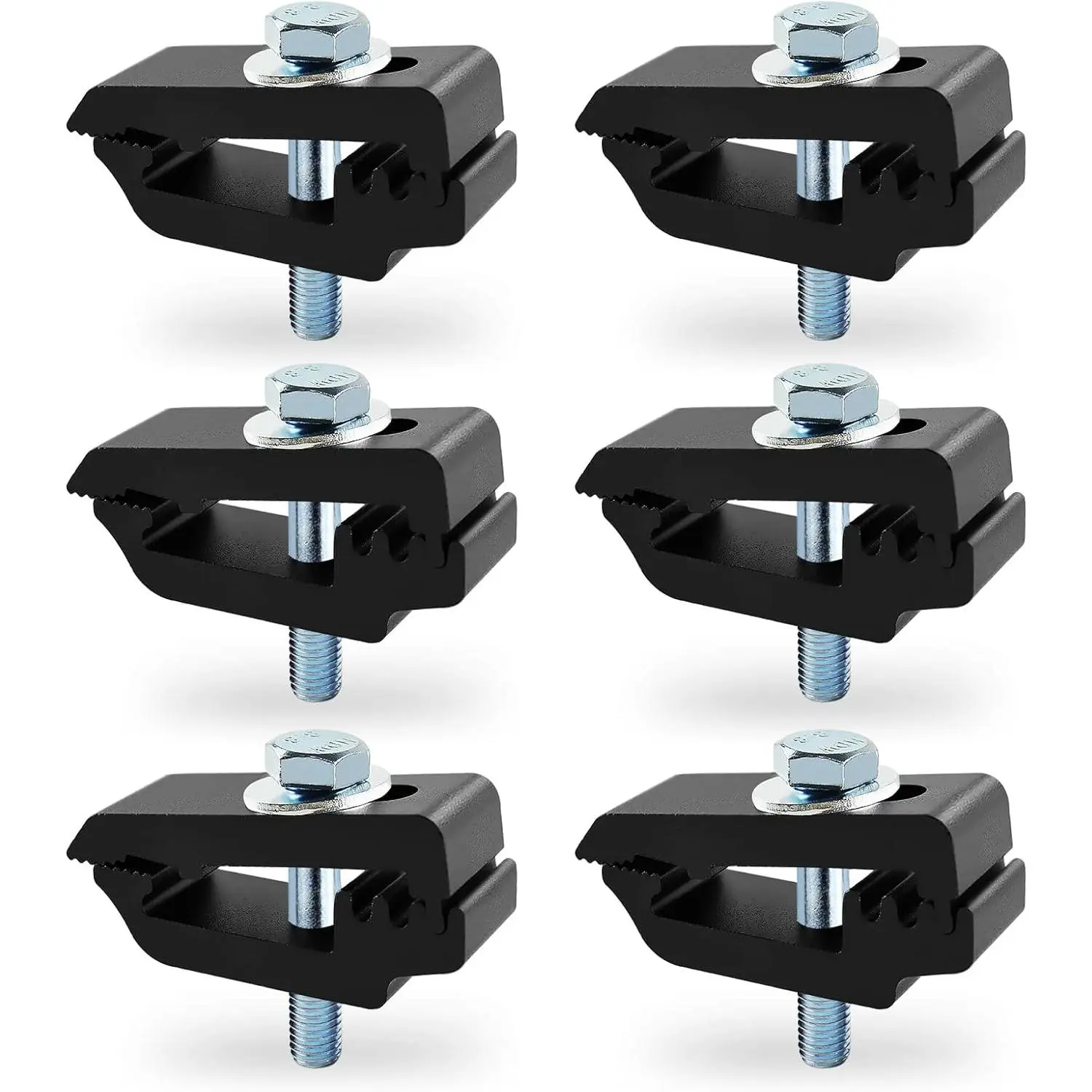 Aluminum Mounting Clamps 1112514 Tonneau Cover clamps, Cover, Cap Clamps 6 count Black