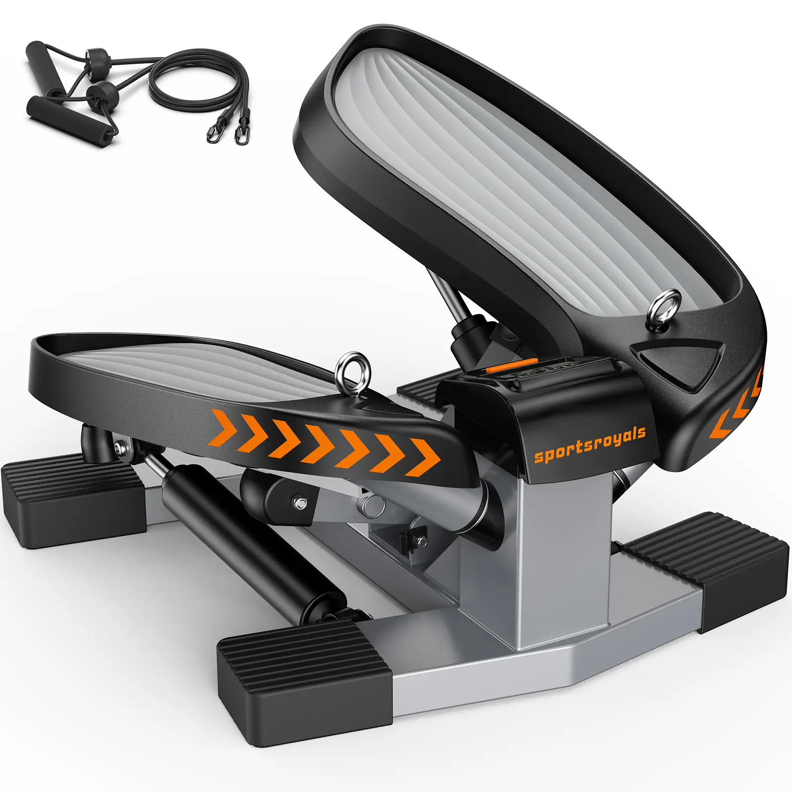 Sportsroyals Stair Stepper for Exercises-Twist Stepper/up&down/Mini Stepper with Resistance Bands and 330lbs Weight Capacity for Home and Office use