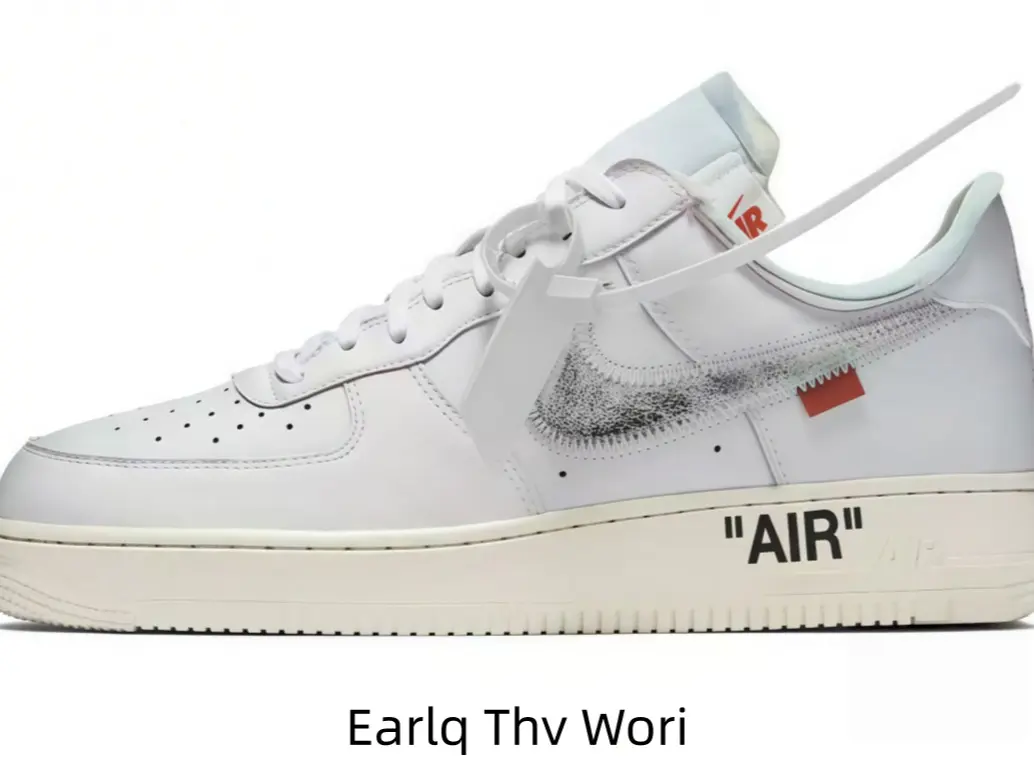 Versatile unisex casual skate shoes with matte white leather surface, bold letter print on midsole and detachable tag suit jeans, dresses and sweatpants.