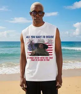 Gandalf Lord Of The Rings 4th of July Quote Tank Top, LOTR All you have to decide is what to do with the time that is given to you Quote Independence Day Shirt