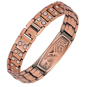Nandudu Healing Energy Eagle Pure Copper Bracele for Men Magnetic Bangle with 4500 Gauss for Arthritis Gift Adjustable tool