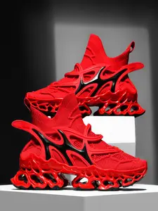 Men's Fashionable Patchwork Design Lace Up Sneakers, Casual Comfortable Breathable Sports Running Shoes, Male All-match Round Toe Shoes for Daily Wear