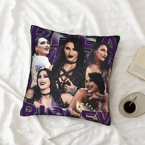 1 piece Rhea Ripley Wrestlemania Wrestling Themed Smackdown Wwe For Porch Patio Couch Sofa Living Room Outdoor Pillowcases Soft Durable and Machine Washable Cores Not Included Christmas Halloween