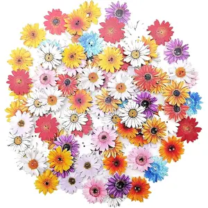 100 count  Daisy Buttons Painted Wooden Flower Buttons for Crafts Sunflower  Buttons 2 Holes Flatback Flower Shaped Buttons