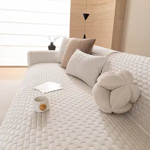 Plush Couch Covers for Pets Washable, Fuzzy Soft Couch Cover for Sectional Sofa, Non Slip Sofa Cover Furniture Protector for Kids, Pets Soft Sofa Covers for Living Room