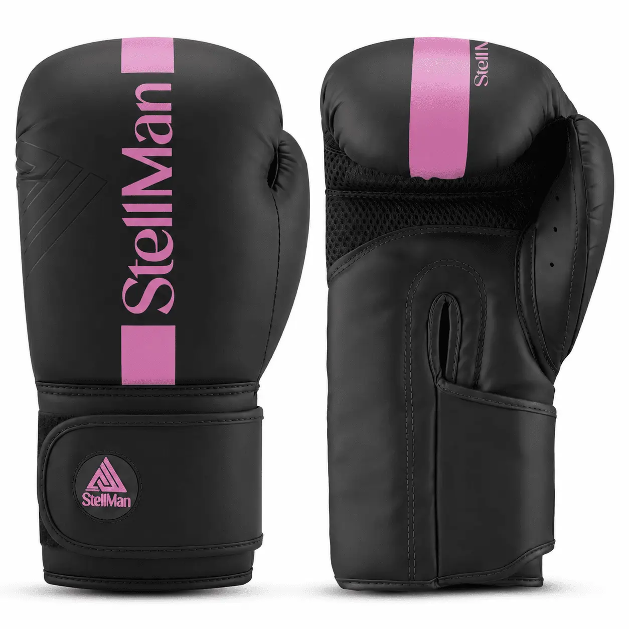 Grappling Gloves in Matte Black & Pink with Snug Contour, Tight Fit Martial Arts Training Equipment, Breathable Sparring Gear for MMA & Kickboxing
