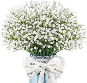10/20/30 pcs Baby Breath Artificial Flowers Fake Babys Breath Gypsophila Flowers Bulk Realistic Artificial Flowers Bouquet Flores Artificiales para Decoracion for Wedding Party Home Decoration