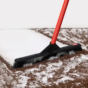 Remover Rubber Broom - Carpet Rake for  Removal  Hardwood Floor, Carpet & Tile - Picks Up  Dust & Debris - Slanted Side Bristles for Corners - Rinse to Clean