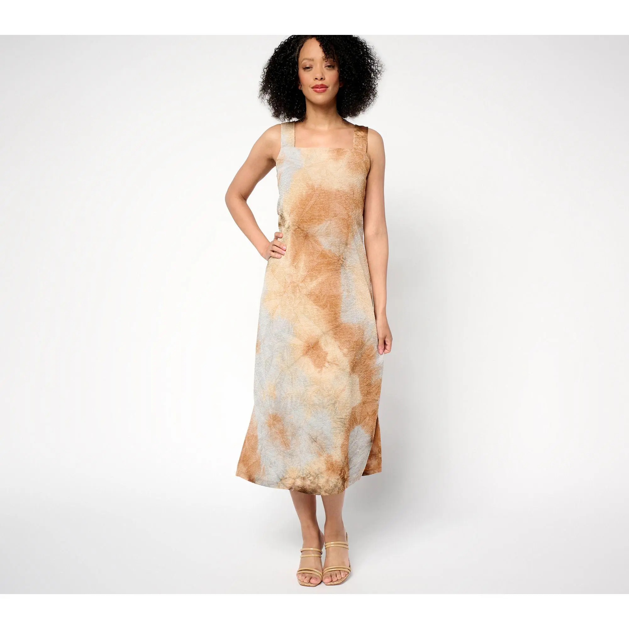 knee length dresses for ladies Petite Sweetheart Neckline Knit Midi Dress (Black) M main image 1