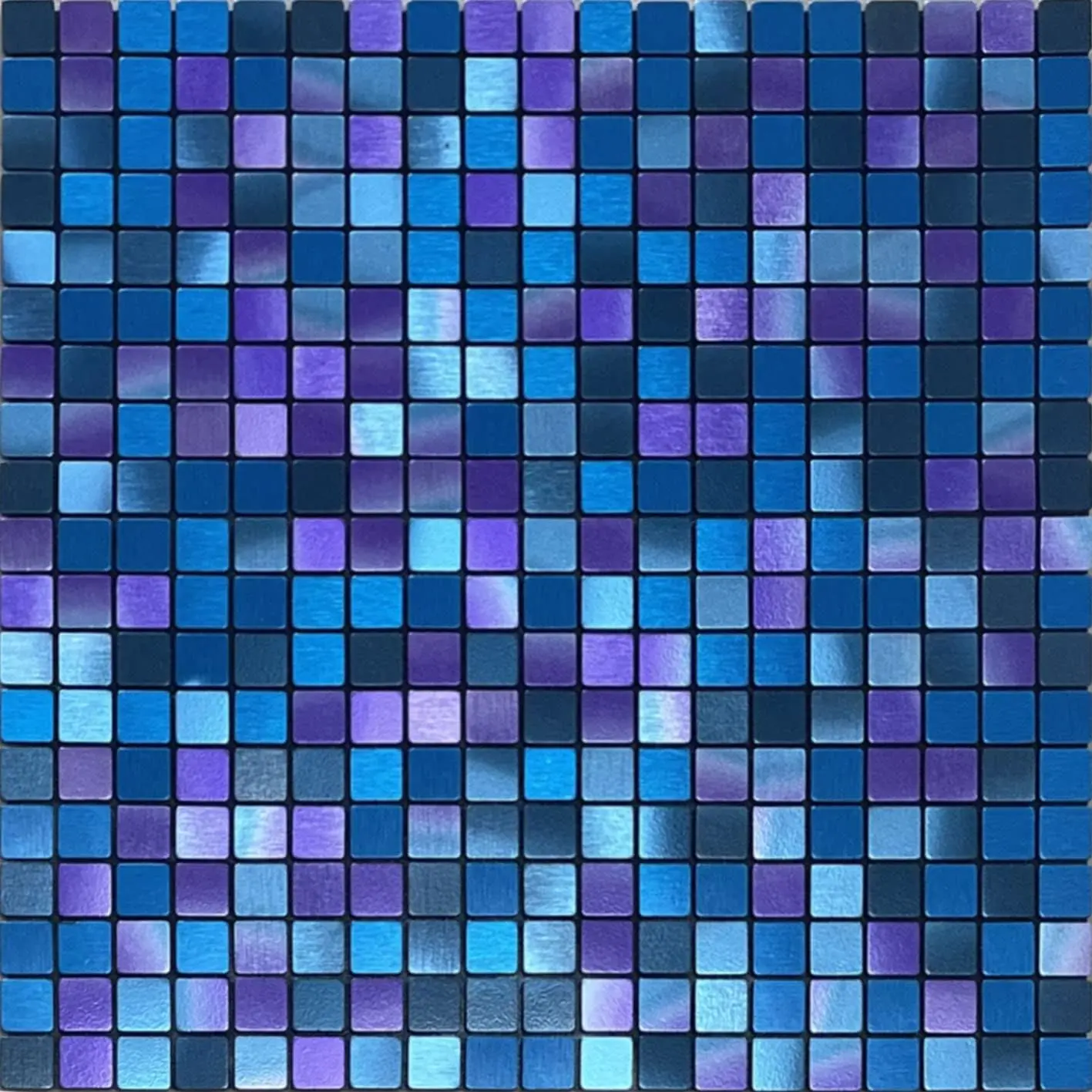 Peel and Stick Backsplash Tiles for Kitchen,Bathroom,Fireplace,Self Adhesive Metal  Mosaic (12"x12") (5, Blue and Purple Mixed)