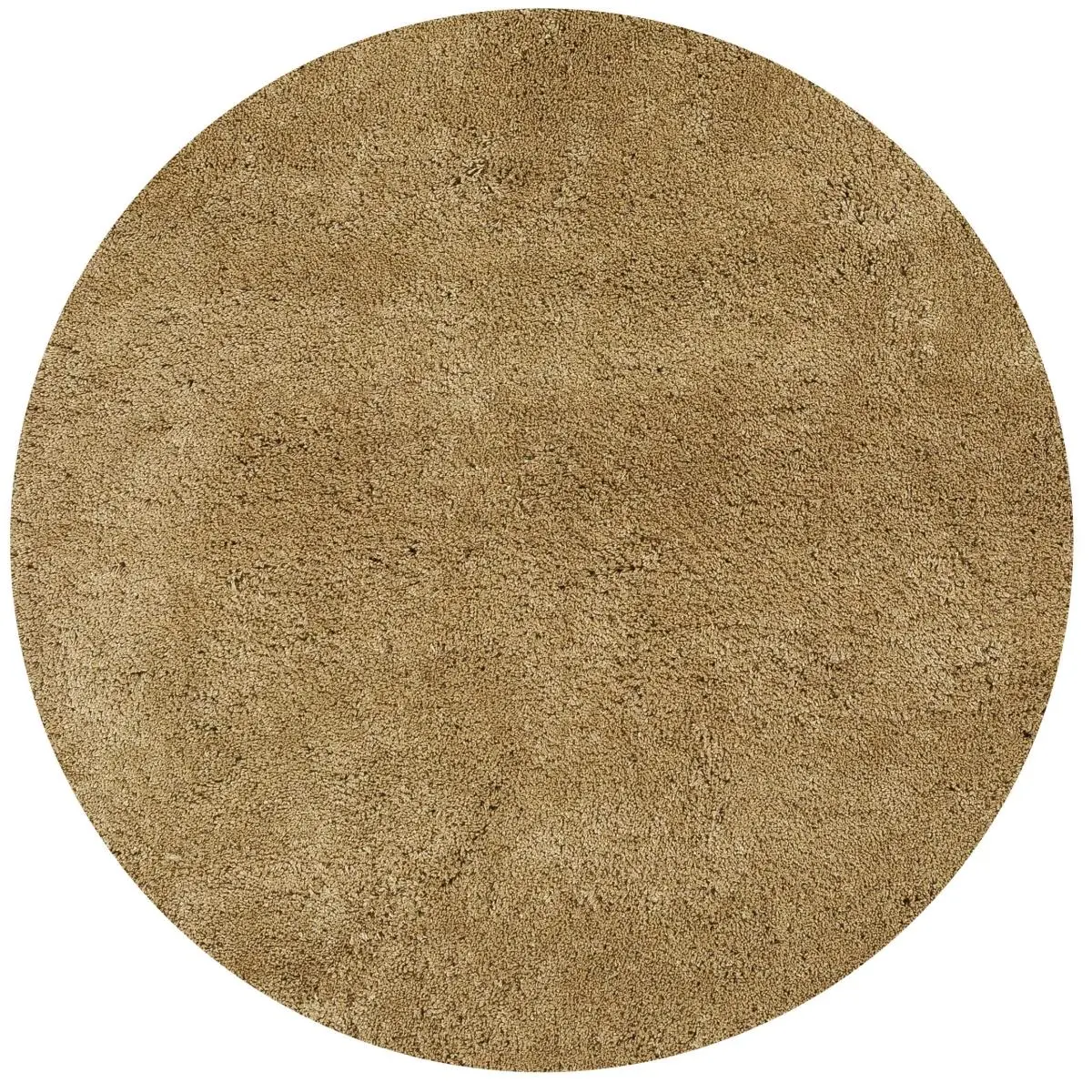HomeRoots 352634 Indoor 6 ft. Round Polyester Gold Area Rug - Brightens Up Ambiance, Creates Charming Modern Feel
