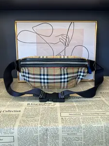 Pre-owned BURBERRY Check Waist Bag – Date Code 24SES – Size 29cm x 17cm x 3cm