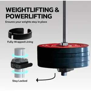 Barbell Clips (Pair), Barbell Clamps, Quick Release Olympic Barbell Clamps with Anti Slip TPR Grip, Barbell Collars for Secure Weightlifting & Powerlifting (Black)