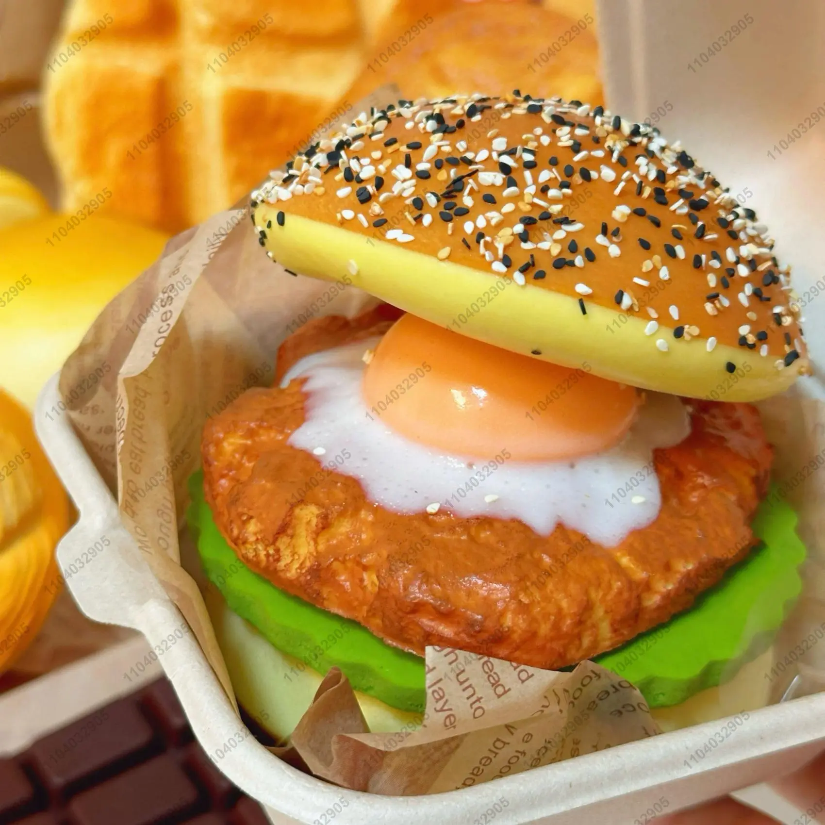 Big Burger Shape Slow Rebound Squishy Toy - High-Quality Durable Layered Hamburger Squeeze Toy, Unisex Paper Adults' Men's Stress Reliever for Hand Relaxation