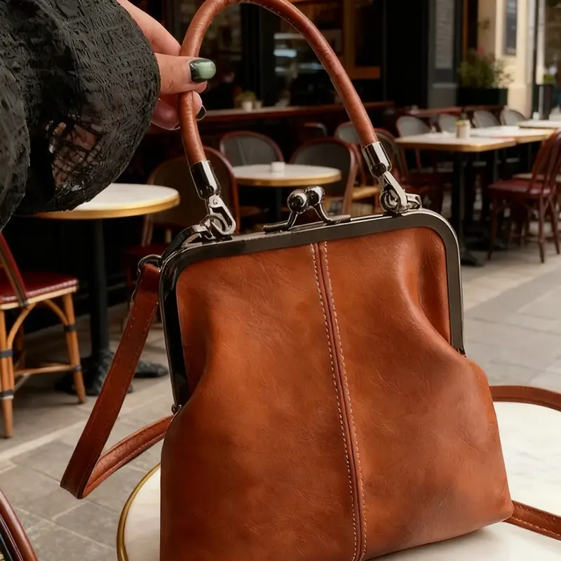 Retro style crossbody bag, fashionable and exquisite clip on bag, casual multifunctional handheld crossbody bag, lightweight and easy to carry, suitable for daily commuting, shopping, dating, Crossbody Handbags
