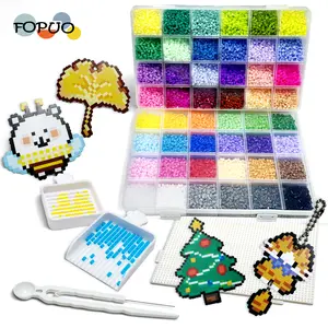 2.6mm  48 Color Fuse Beads Box Set, 24000Pcs,Stainless Steel Precision Tweezers Set,3D Pixel Puzzle Beads,Multiple Available,Infinitely Creative Maierial,DIY Bead Set,Spelled Beads Keychain pendant,Children's Day,Independence Day,Back-to-school gifts