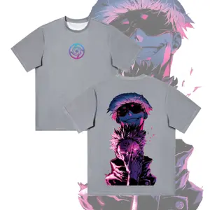 Warm T-shirt Jujutsu Kaisen Vintage Tee – Gojo Satoru x Ryomen Sukuna Oversized Wash T-Shirt, Heavy Cotton JJK Anime Shirt.