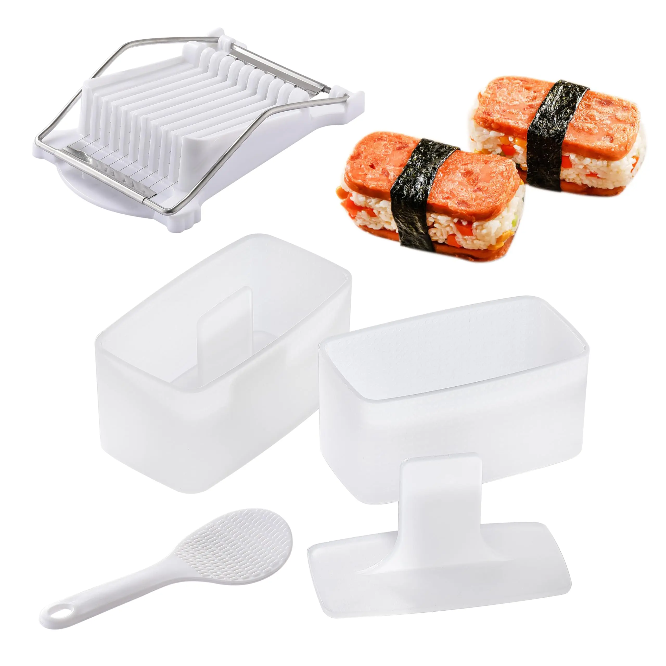 Musubi Press Molds With Slicer And Rice Paddle  Sturdy Easy To Make At Home For Bento Sushi Snacks Party Picnic