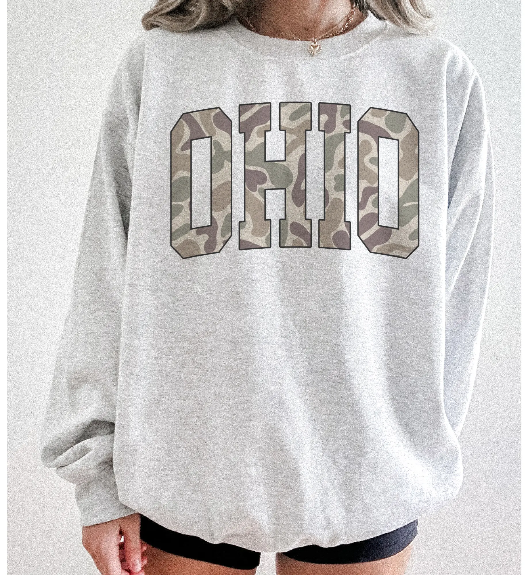Camo State Sweatshirt Duck Camo State College Varsity Name Pullover Camouflage Sweatshirts Collage TExas Georgia Ohio Florida Alabama Arkansas North Carolina South r