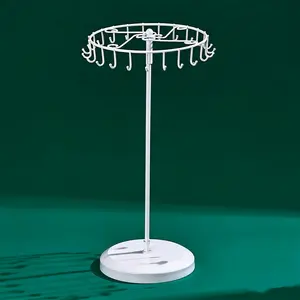 Decorative iron rack with 23 swivel hooks, suitable for displaying necklaces and jewelry in store windows, small items on tabletop, ideal for organizing jewelry, necklace holders, Home decor organiser