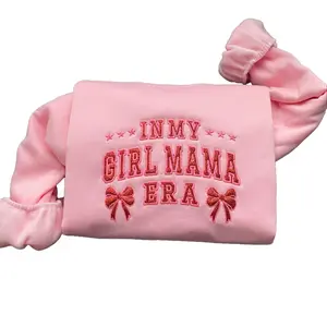In My Girl Mama Era Glitter Embroidered Sweatshirt, Coquette Mama Shirt, New Mom Sweatshirt, Girl Of Mom, Cool Moms Club Shirt, Girl Mama Sweatshirt